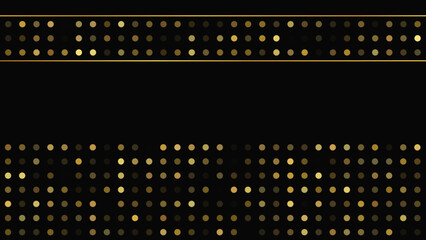 Dark background with golden lines and glittering dots