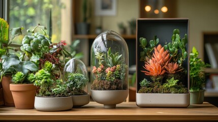 Fototapeta premium Succulent terrarium display