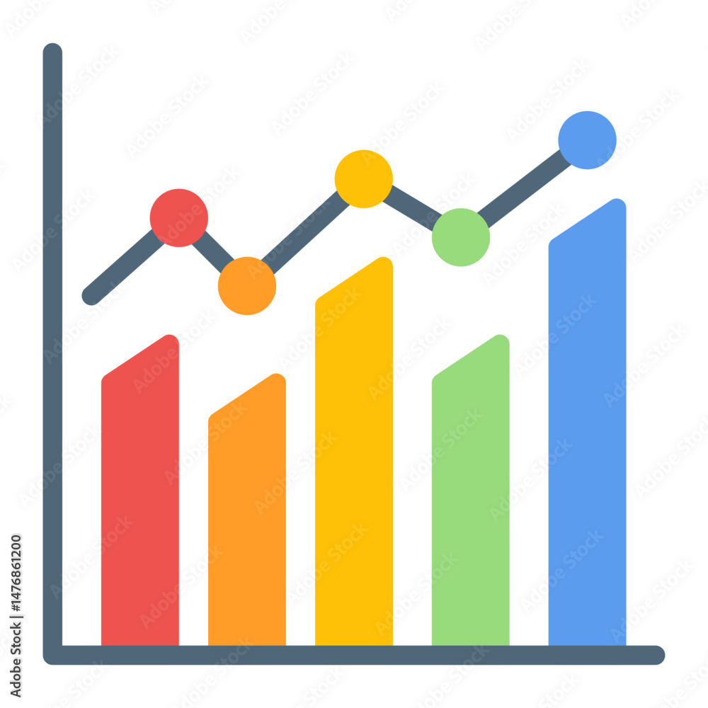 Poster Bar Chart icon vector image. Can be used for Business Performance.