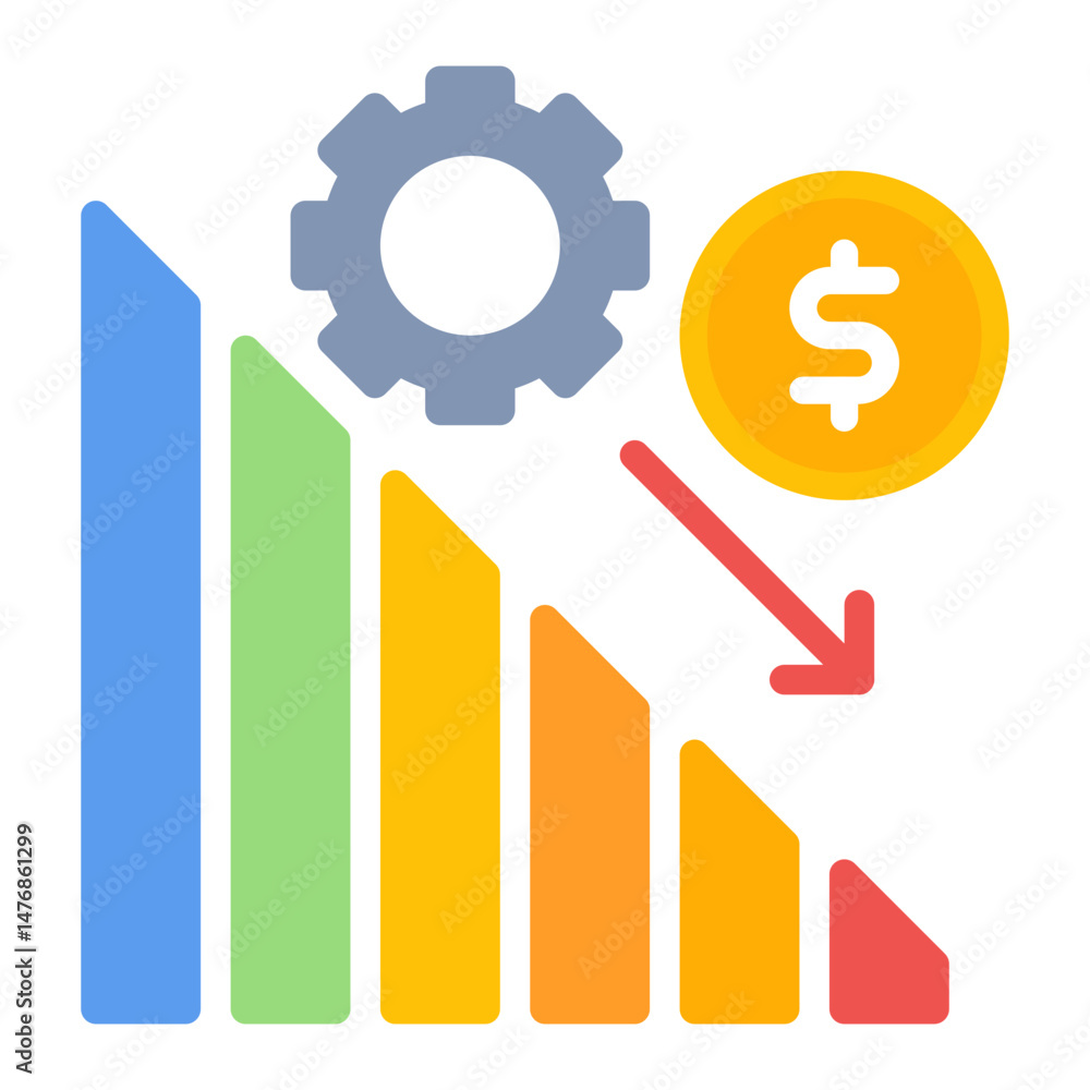 Poster cost management icon vector image. can be used for business performance.