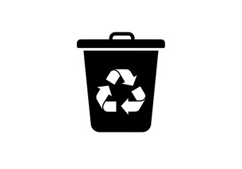 Recycle bin icon illustration isolated on transparent background