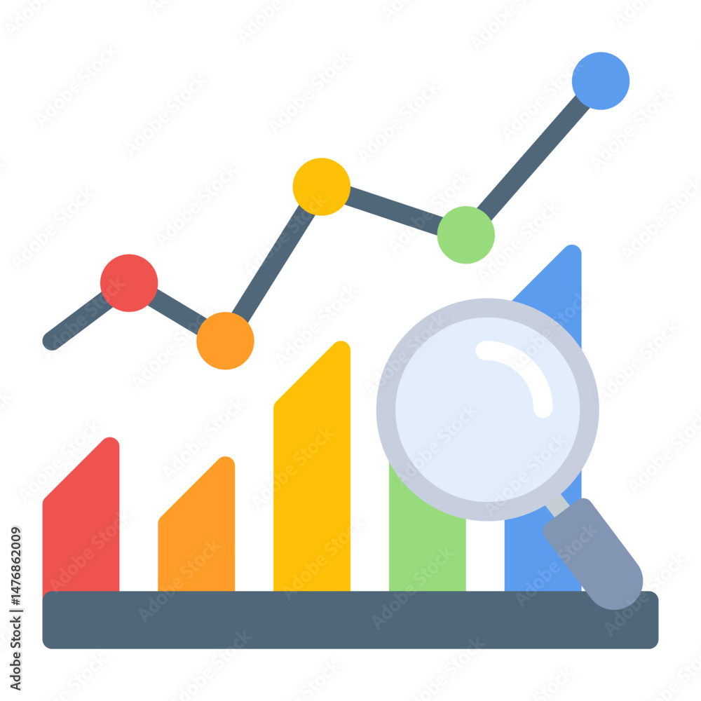 Poster trend analysis icon vector image. can be used for business performance.