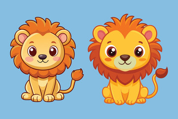  cute lion colorful Vector