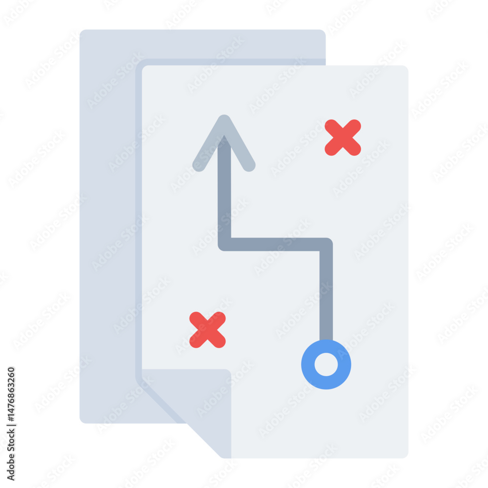 Poster strategy icon vector image. can be used for action plan.