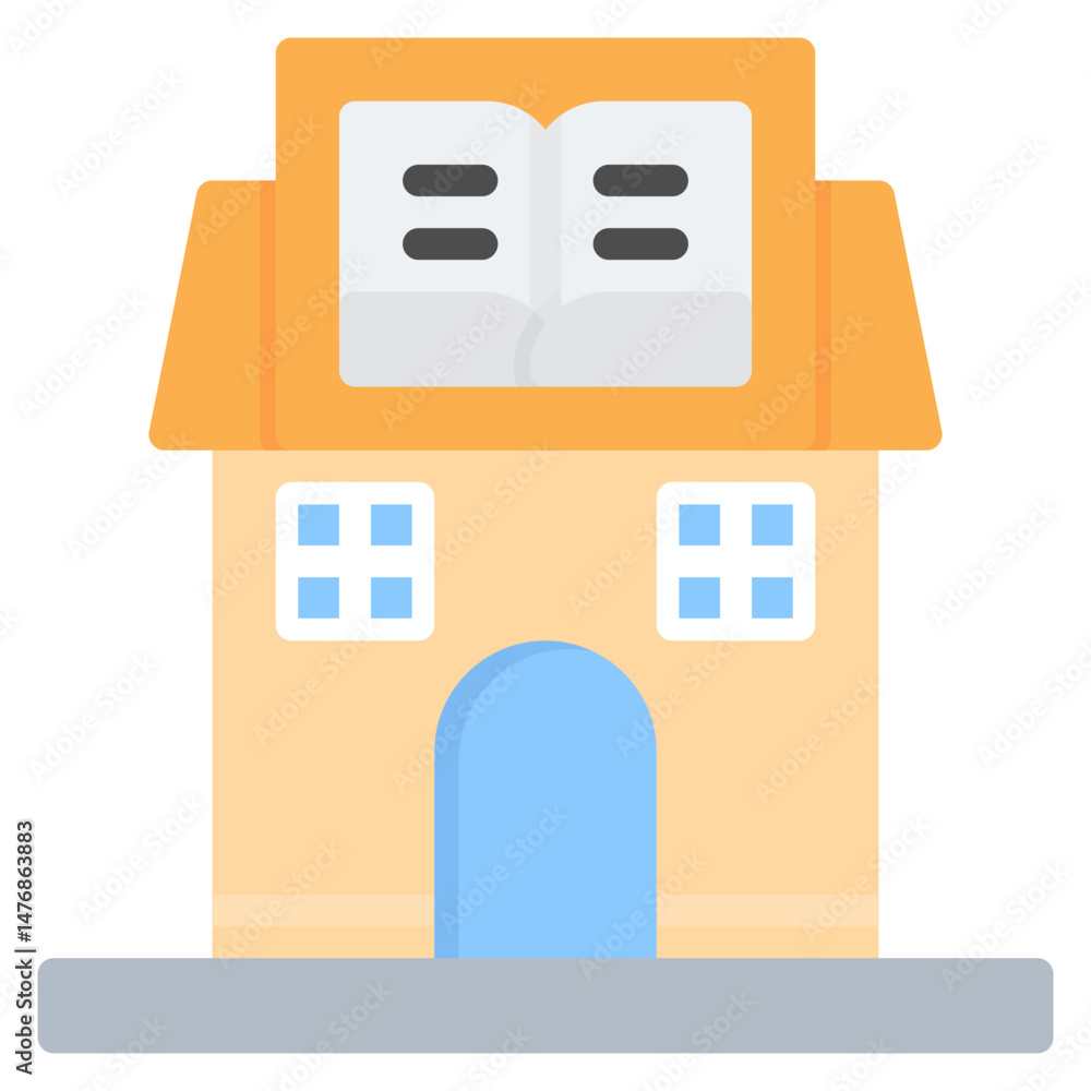 Poster public library icon vector image. can be used for public utilities.