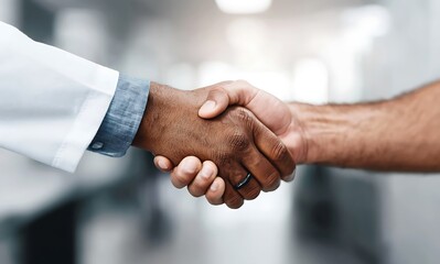 Doctor and patient shaking hands healthcare trust medical partnership collaboration