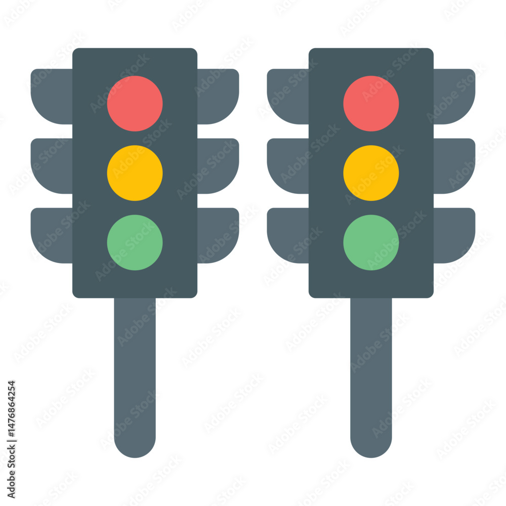 Poster traffic signal icon vector image. can be used for public utilities.