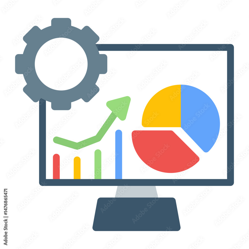 Aufkleber operations dashboard icon vector image. can be used for operations management.