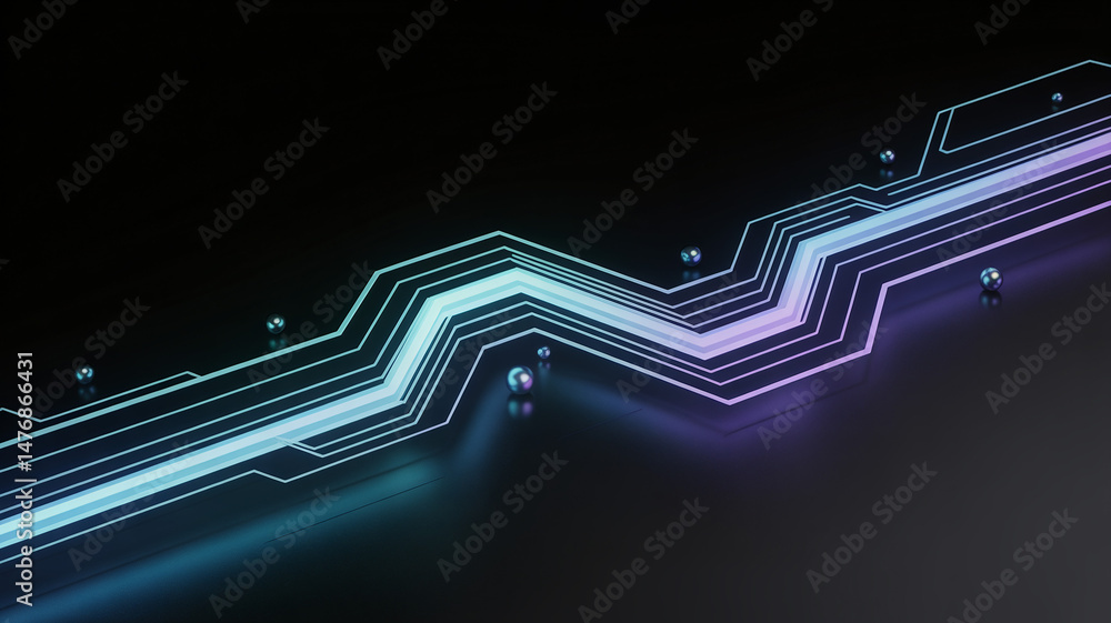 Poster future technology line background with light effects and materials with a sense of technology