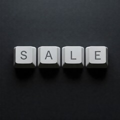SALE Spelled Out on White Keyboard Keys - Discount Concept