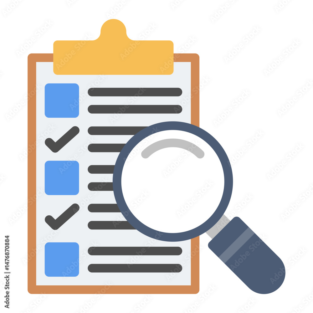 Poster inspection checklist icon vector image. can be used for manufacturing and distribution.