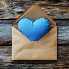 Blue Heart Envelope for Docs