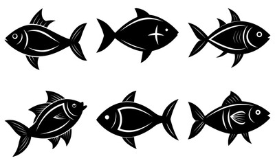 Fototapeta premium Jesus Fish Silhouette vector illustration