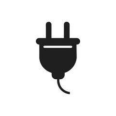 Obraz premium Electric Plug icon of silhouette vector illustration on white background