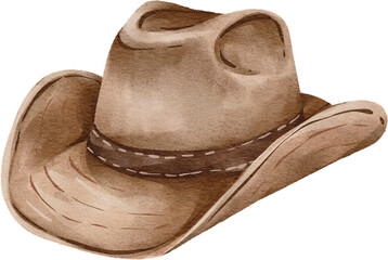 watercolor cowboy hat