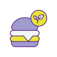 Veggie Burger vector icons stock illustration