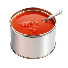 Tomato Soup Can On isolated on a transparent background. High quality PNG, commercial use.