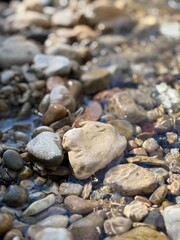 stones in the river, clear water