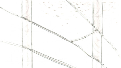 Abstract glass crack texture isolated on transparent background 
