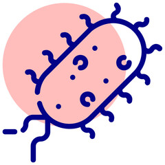 bacteria vector mixed outline icon