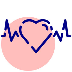 heart beat vector mixed outline icon