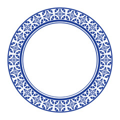 Round frame pattern floral design. ring shape. botanical, natural theme. for decoration, background, home decor, ceramic, fabric, tile. circular border.