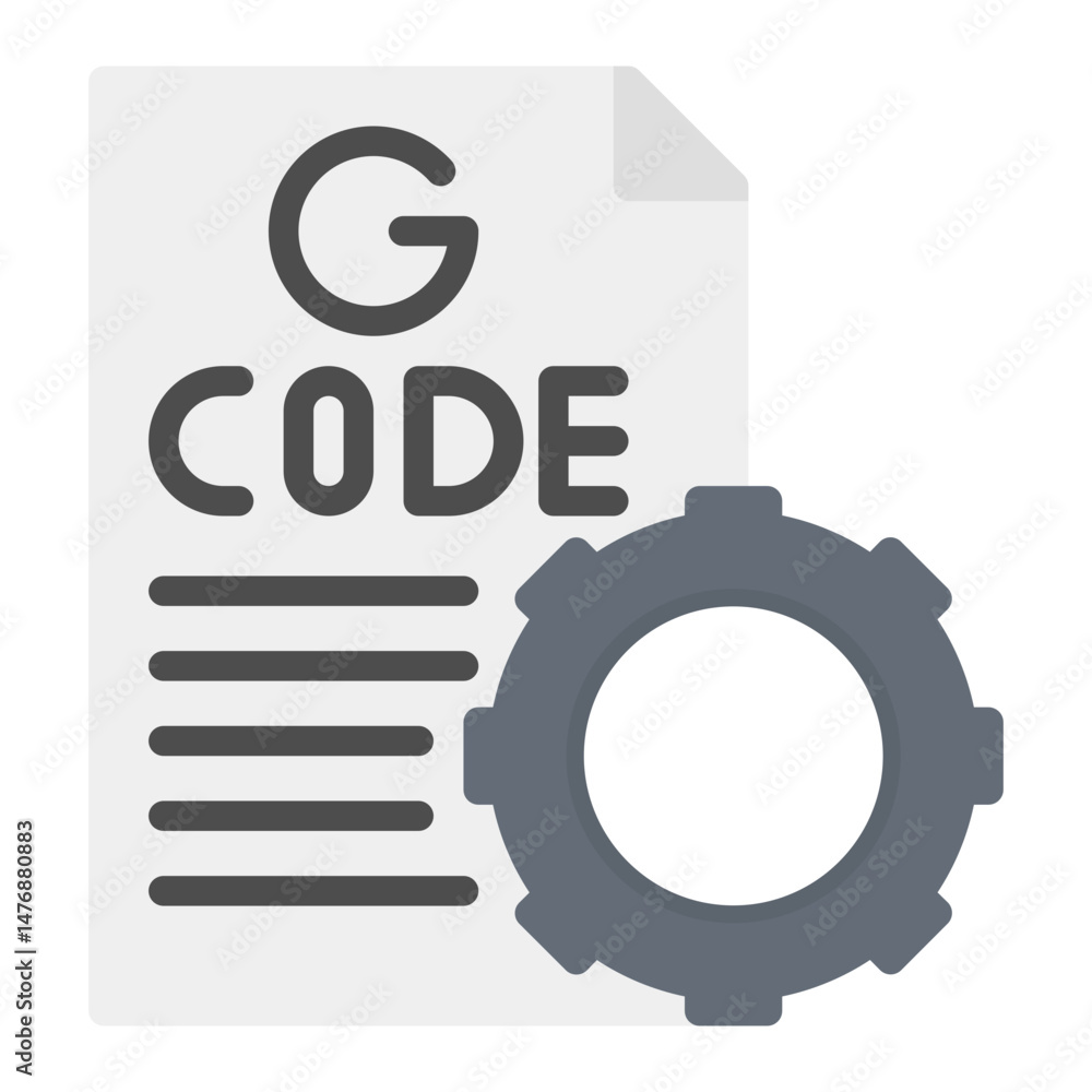Poster g-code icon vector image. can be used for additive maufacturing.