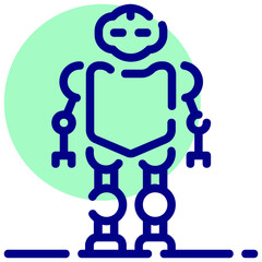 robot vector mixed outline icon