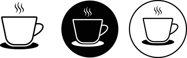 Steamy Coffee Cup icon. Hot drink symbol. symbolizing a hot beverage. Disposable cup. caffeine drink
