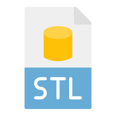 STL File icon vector image. Can be used for Additive Maufacturing.