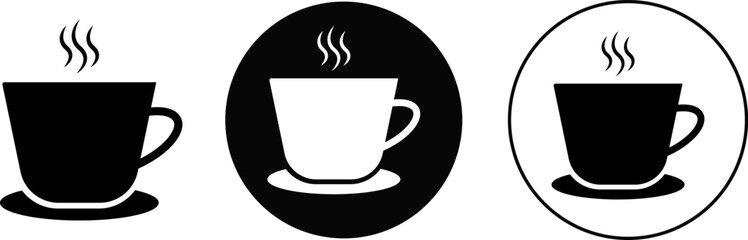 Steamy Coffee Cup icon. Hot drink symbol. symbolizing a hot beverage. Disposable cup. caffeine drink
