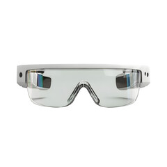 Smart glasses with heads-up display (HUD) shown on a clean white background, lightweight frame,...