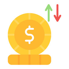 Obraz premium Currency Fluctuations icon vector image. Can be used for Business Risks.