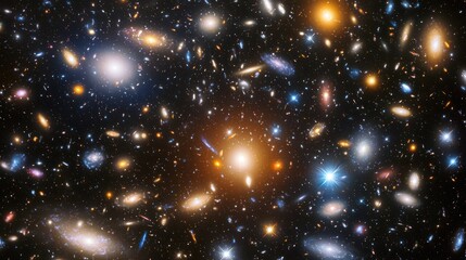 Naklejka premium A glowing cosmic web structure of galaxies