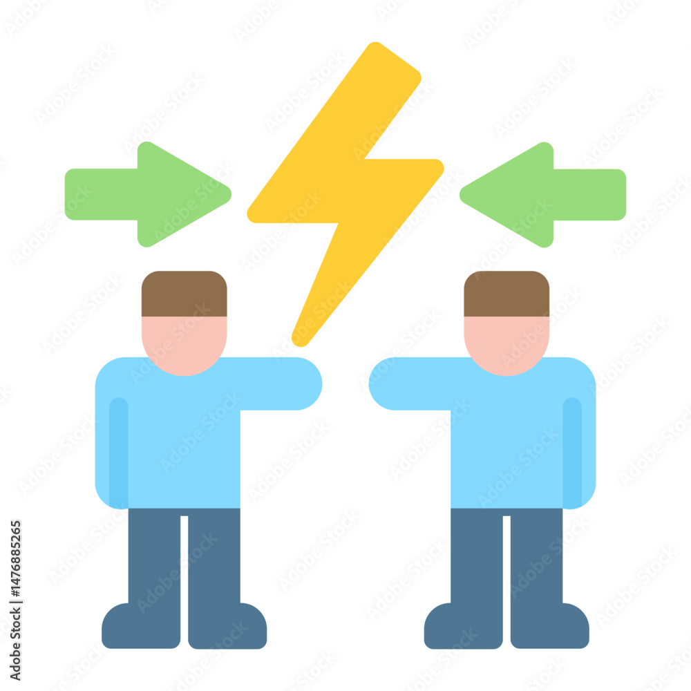 Poster conflict resolution icon vector image. can be used for organization.