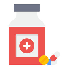 Pill Bottle icon vector image. Can be used for Tuberculosis.