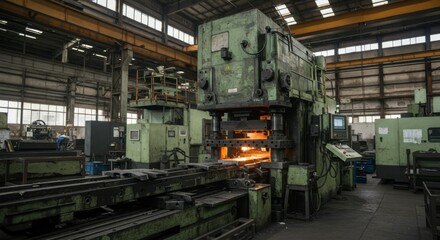 Fototapeta premium Industrial metal press in a factory