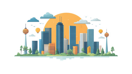 Obraz premium City skyline illustration
