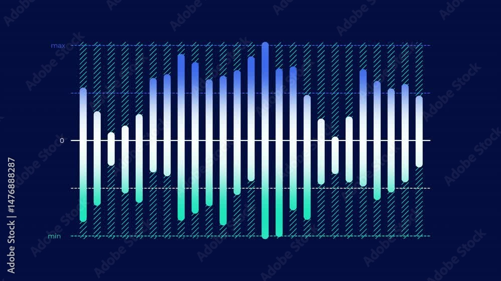 Poster business infographic element - animated diverging column chart design