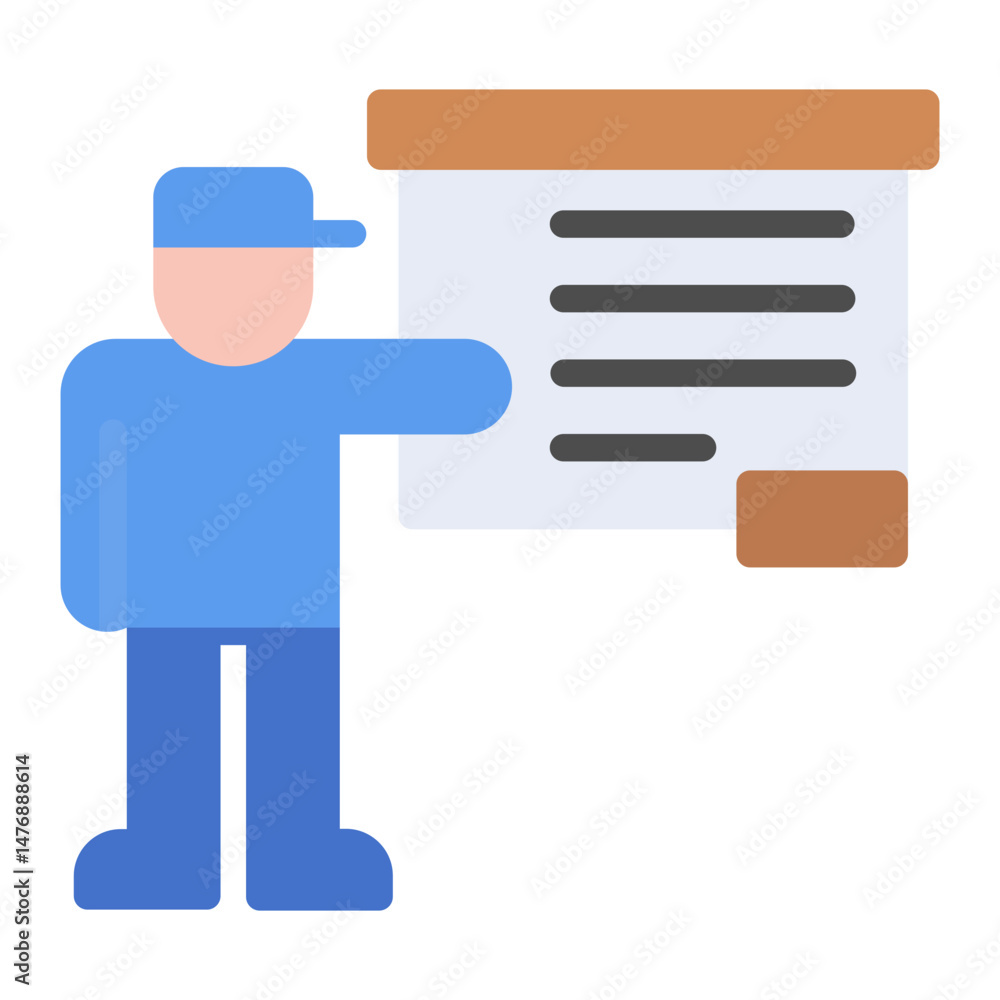 Poster presentation icon vector image. can be used for business meeting.