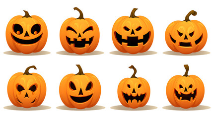 High-Quality Halloween Pumpkin Silhouette Collection for Seasonal Decor and Designs