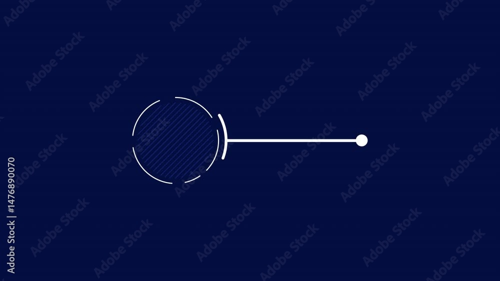 Aufkleber infographic element - animated striped circle callout with horizontal line