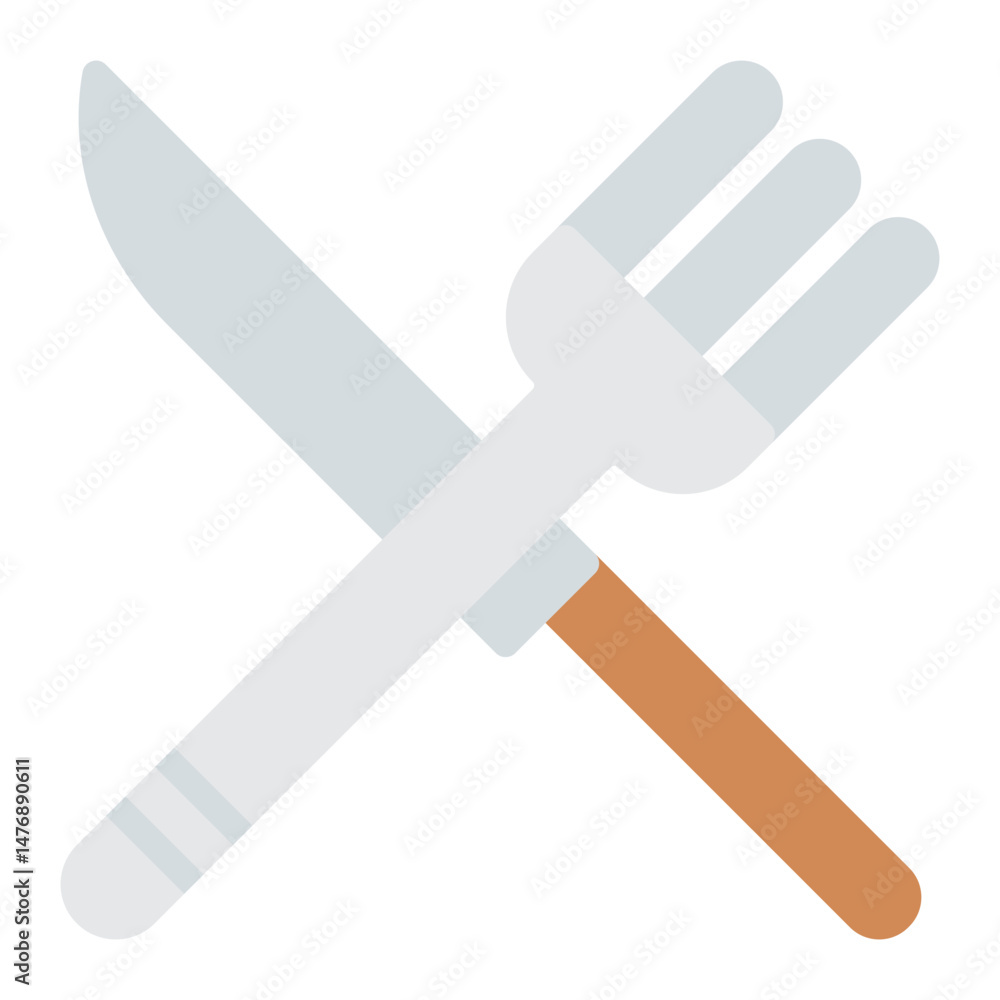 Poster crossed fork and knife icon vector image. can be used for physical wellbeing.