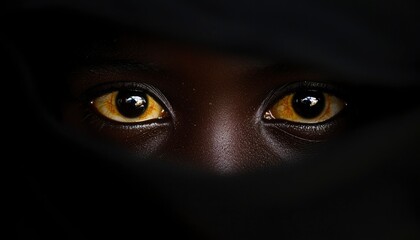 Close-up of eyes, veiled