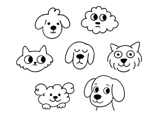 7 head dogs in lide art style