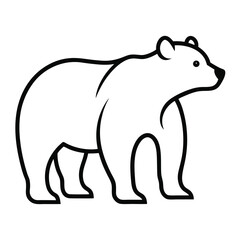 Simple Line Art Illustration of a Bear in Profile