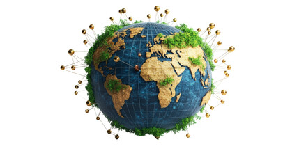 Fototapeta premium Global network earth model