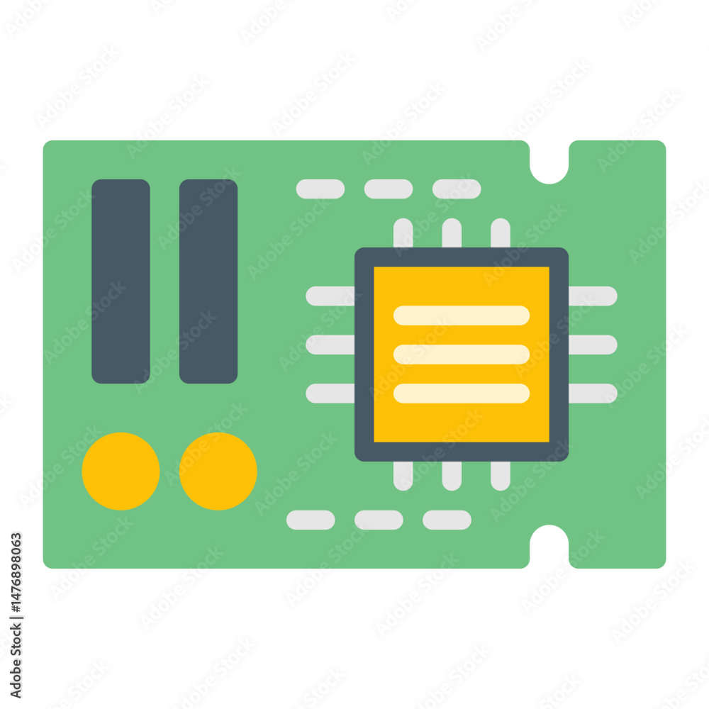 Poster circuit board icon vector image. can be used for virtual lab.