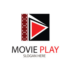 movie screening logo design illustration