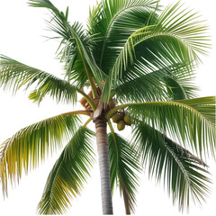 Obraz premium Majestic Palm Tree Isolated on Transparent Background. Palm Tree PNG. Close-Up Palm Tree.